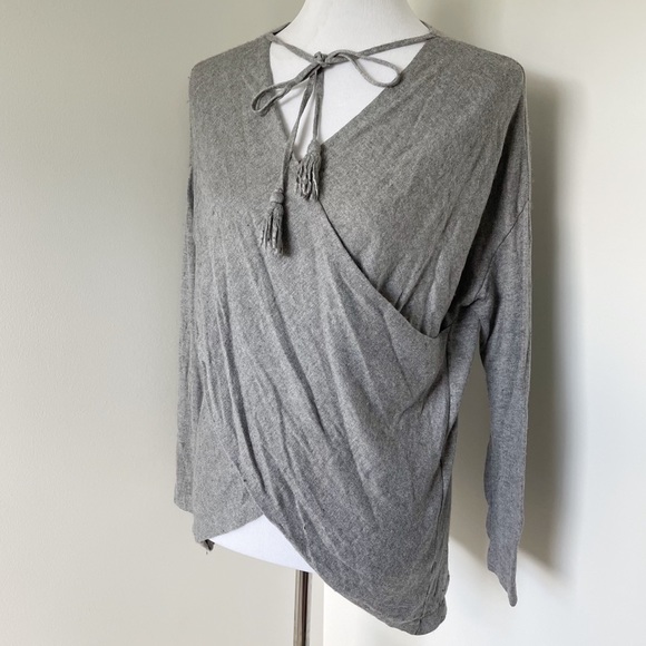 WHITE HOUSE BLACK MARKET Cashmere Faux Wrap Blouse - Picture 3 of 9